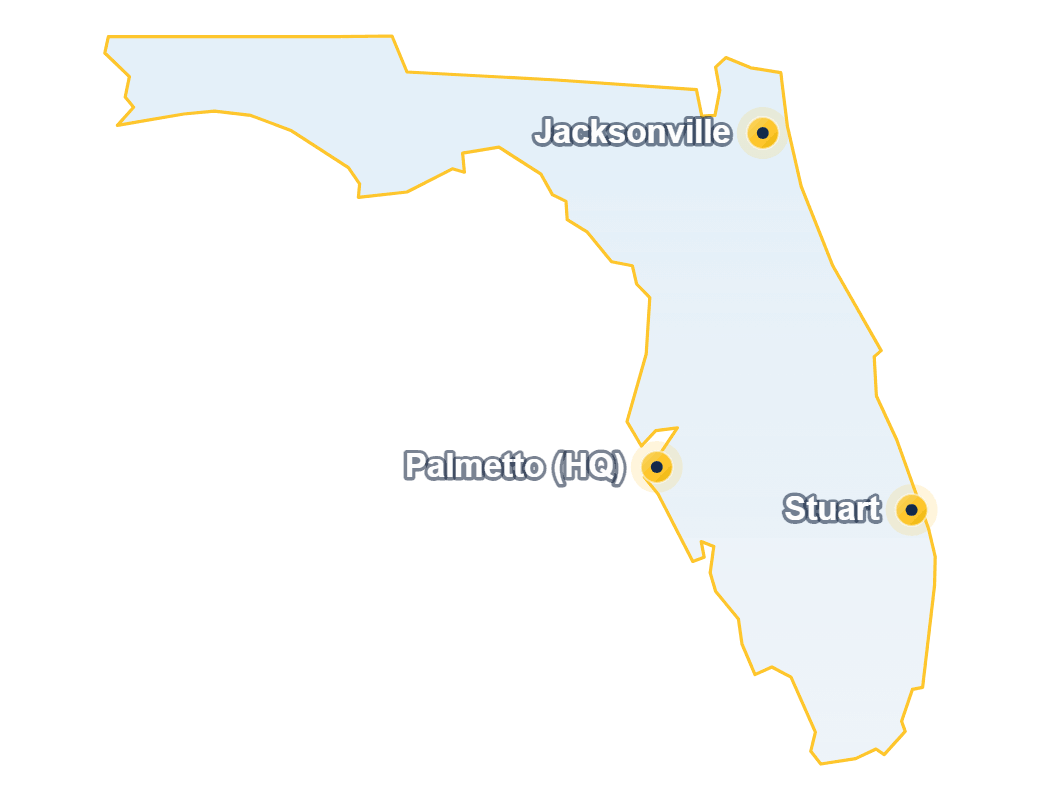 Map of the Florida service area